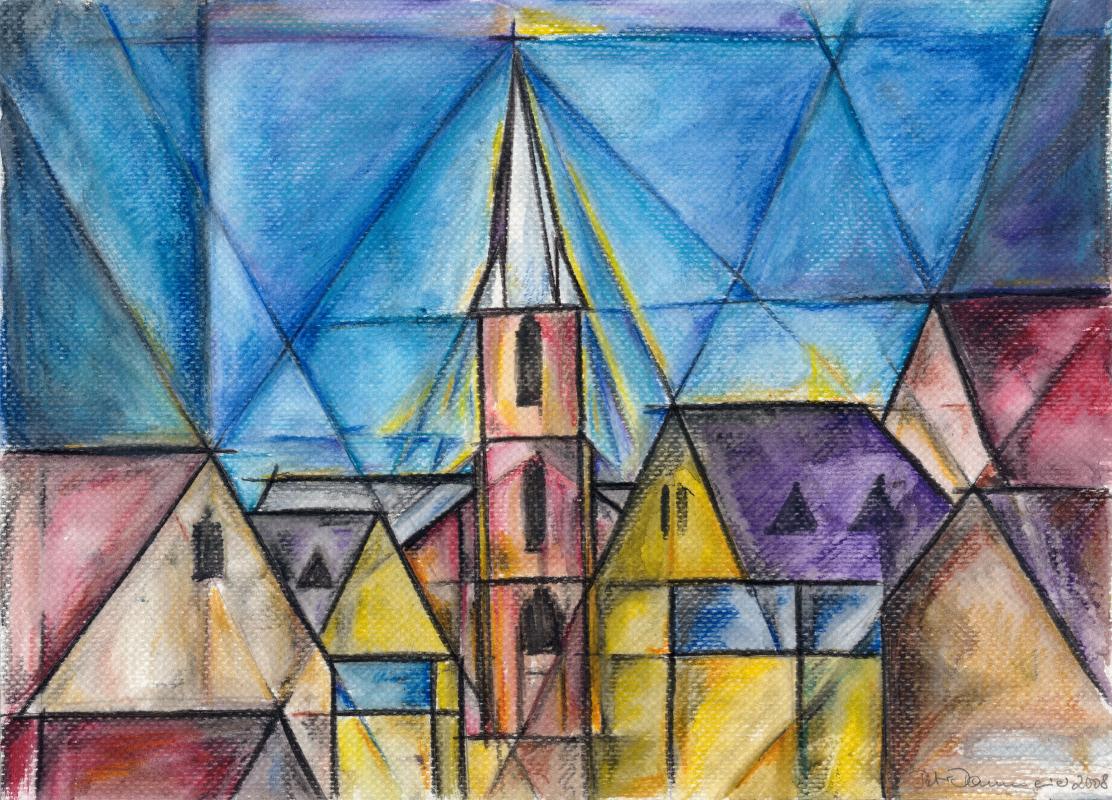 Zeichnung der Pfarrkirche St. Johann Baptist in Refrath