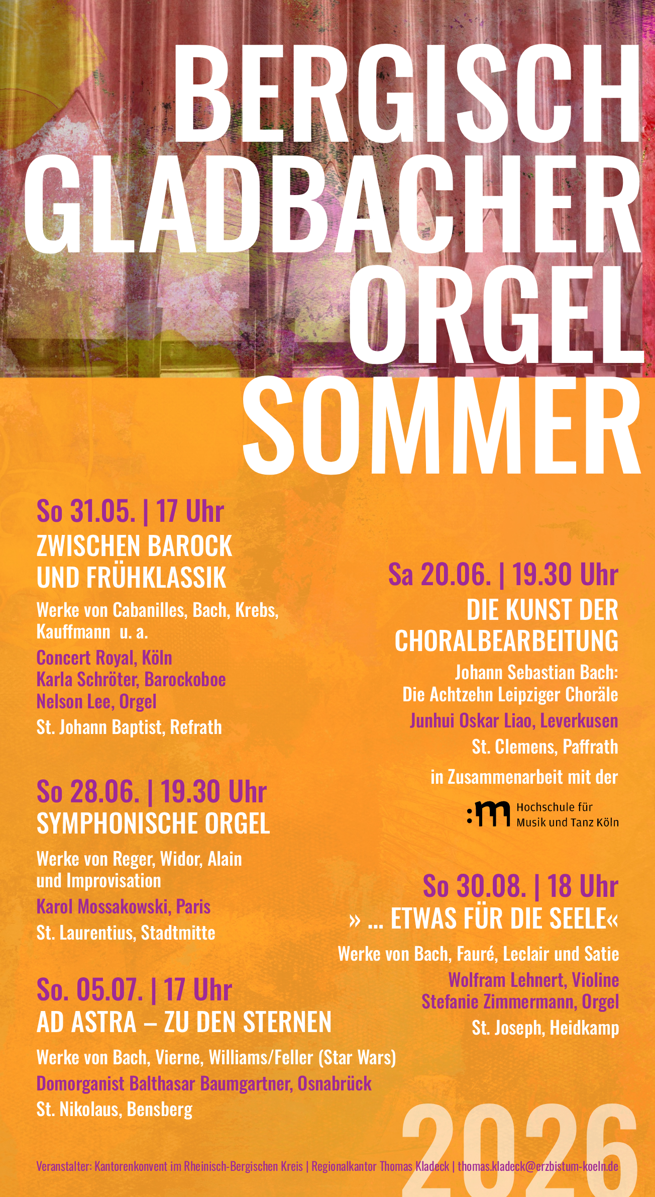 Bergisch Gladbacher Orgelsommer 2026